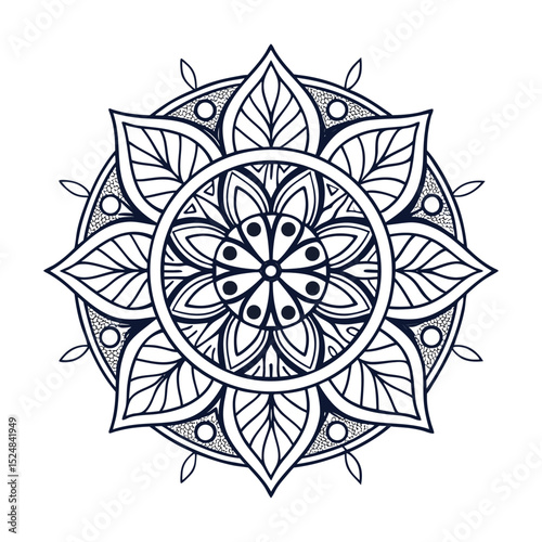 mandala, mandala design, mandala design idea, mandala design vector, mandala sample Isolated flower mandala in vector. Round line pattern. Vintage monochrome element for coloring pages and design	
