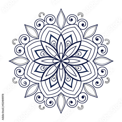 mandala, mandala design, mandala design idea, mandala design vector, mandala sample Isolated flower mandala in vector. Round line pattern. Vintage monochrome element for coloring pages and design	