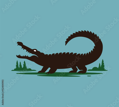 American alligator artwork vector