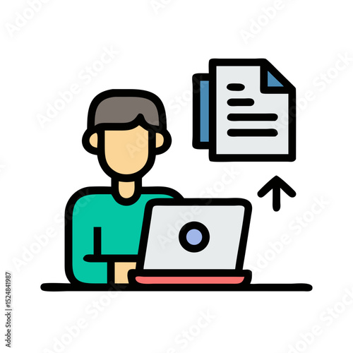 Freelance & Productivity icon Containing work online, remote work, freelancer, laptop, home office, client meeting, self-employed, graphic designer and Solid,line, silhouette, vector icons collection.