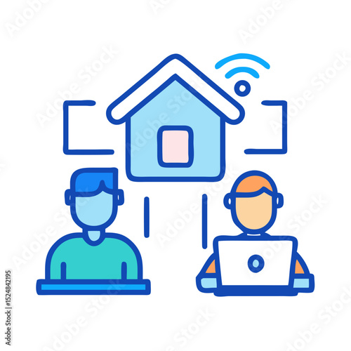 Freelance & Productivity icon Containing work online, remote work, freelancer, laptop, home office, client meeting, self-employed, graphic designer and Solid,line, silhouette, vector icons collection.
