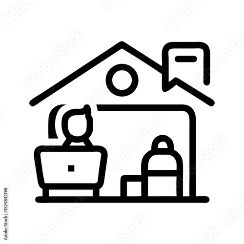 Freelance & Productivity icon Containing work online, remote work, freelancer, laptop, home office, client meeting, self-employed, graphic designer and Solid,line, silhouette, vector icons collection.