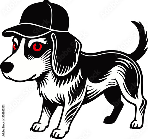 Red-Eyed Pup – The Streetwise Dog in a Cap