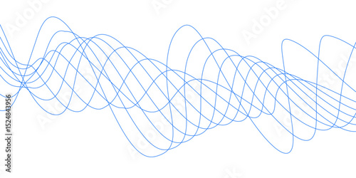 Abstract blue background with a glowing abstract waves. Abstract wave element for design. Digital frequency track equalizer, Futuristic background design. Long exposure, Light painting photography.