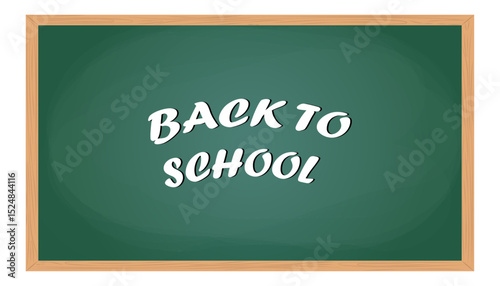 Realistic green chalkboard with wooden frame isolated on white background. Blank school chalkboard for class or restaurant menu
