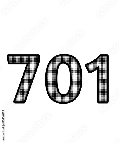 Photos Black and white color numbers 701