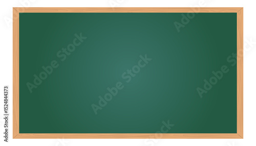 Realistic green chalkboard with wooden frame isolated on white background. Blank school chalkboard for class or restaurant menu