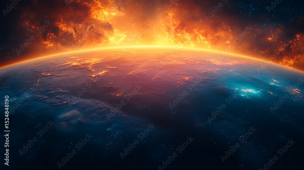 Fototapeta premium Hot and Cold Planet in Cosmic Motion High Resolution Picture