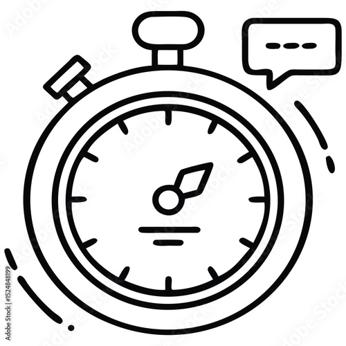 Stopwatch with Speech Bubble for Time Management Communication Concept