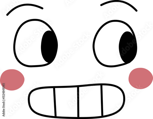 Grimacing eyes  illustration.