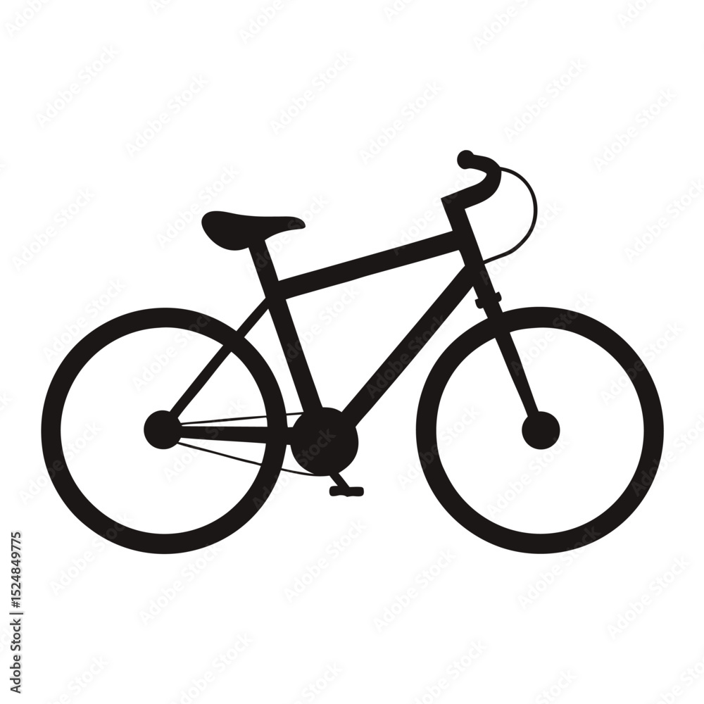Fototapeta premium silhouette bicycle on white background