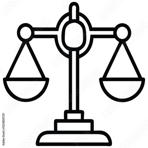 Symbolic Scale of Justice Illustration Law, Balance, and Equality Concepts Depicted