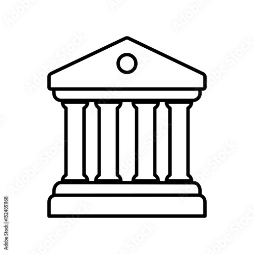 Bank line icon. museum, university, linear symbol, Vector Illustration design.