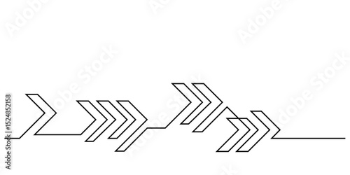 arrows graphic decorative one line continuous footer design element minimalist art