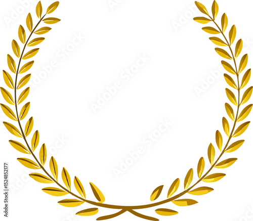 realistic golden vector laurel wreaths on transparent background. wreaths depicting an award, heraldry, achievement, victory, winner, ornate, cinema festival, Vector icon illustration.