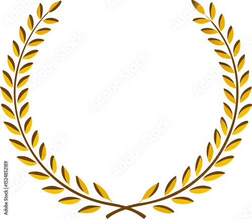 realistic golden vector laurel wreaths on transparent background. wreaths depicting an award, heraldry, achievement, victory, winner, ornate, cinema festival, Vector icon illustration.