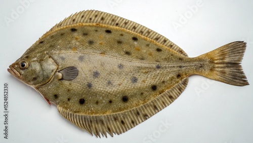 Fluke Fish (summer flounder) on studio background