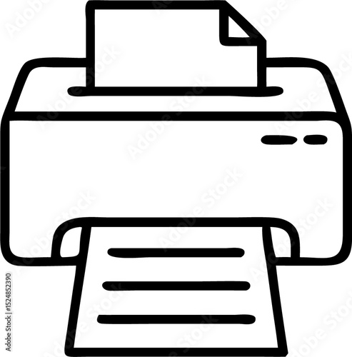 Printer vector icons in line style. Illustration isolated for graphic and web design 