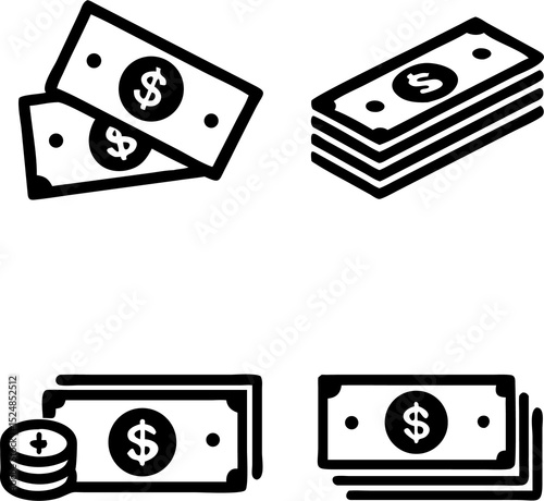 Cash Icon in trendy flat style isolated on white background. Vector Dollar sign, money dollar icon - currency dollar bill symbol