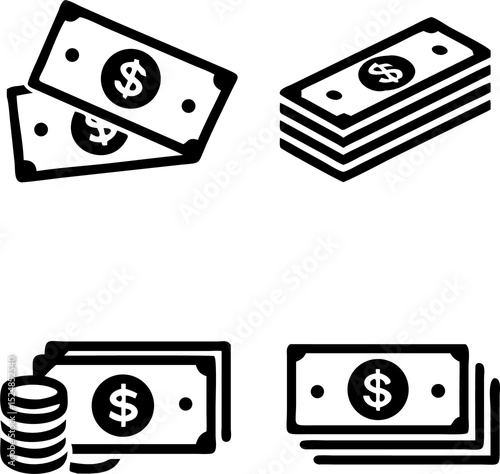 Cash Icon in trendy flat style isolated on white background. Vector Dollar sign, money dollar icon - currency dollar bill symbol