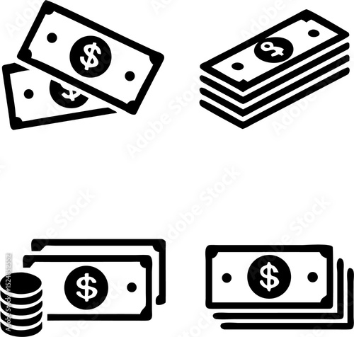 Cash Icon in trendy flat style isolated on white background. Vector Dollar sign, money dollar icon - currency dollar bill symbol