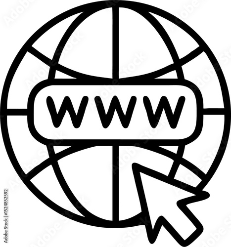 Go to web icon symbol. Website icon symbol illustration on white background