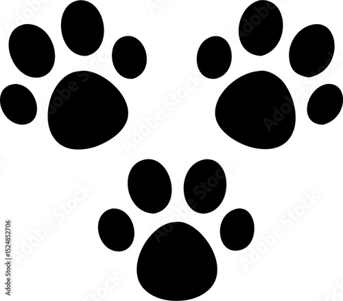 Dog or cat footprint vector icon illustration, animal f paw print isolated on white background