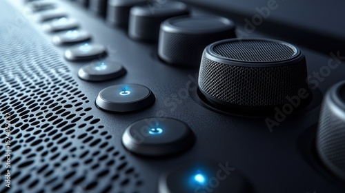 Modern audio control panel detail