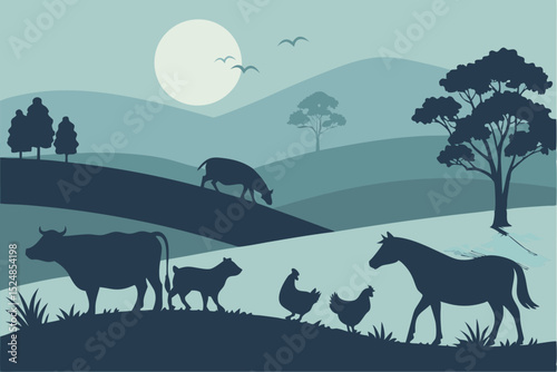 Country Shadows: Farm Animal Silhouette Collection