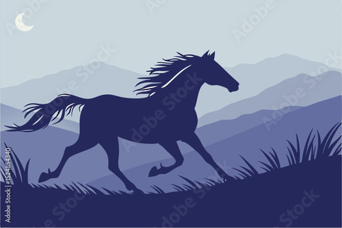 Silhouettes in Motion: The Running Horse