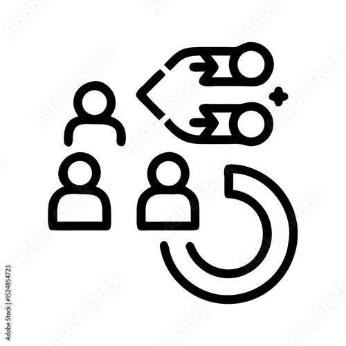 Sales team icon set. Sales department, salesperson, prospect, conversion, sales report, marketing, funnel, lead generation, sales pitch and Solid, line vector icons collection