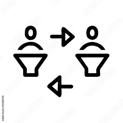 Sales team icon set. Sales department, salesperson, prospect, conversion, sales report, marketing, funnel, lead generation, sales pitch and Solid, line vector icons collection