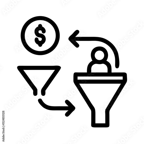 Sales team icon set. Sales department, salesperson, prospect, conversion, sales report, marketing, funnel, lead generation, sales pitch and Solid, line vector icons collection