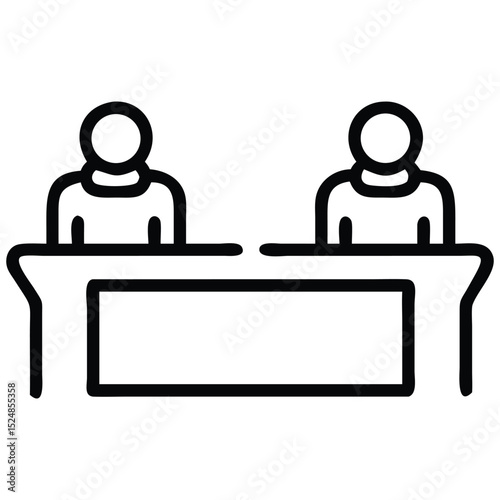 Two People at a Desk Icon Meeting, Conference, or Presentation