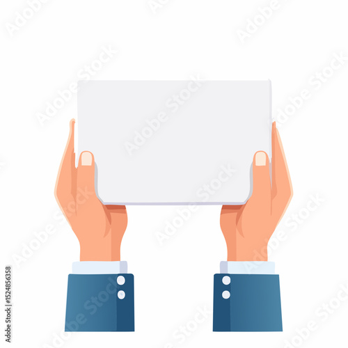 Minimalist Hands Holding Blank Placard