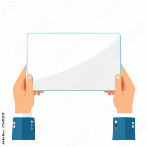 Minimalist Hands Holding Blank Placard