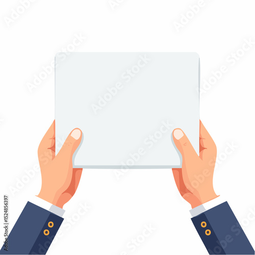 Minimalist Hands Holding Blank Placard