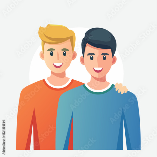  Gay Couple Portrait Pride LGTB Theme