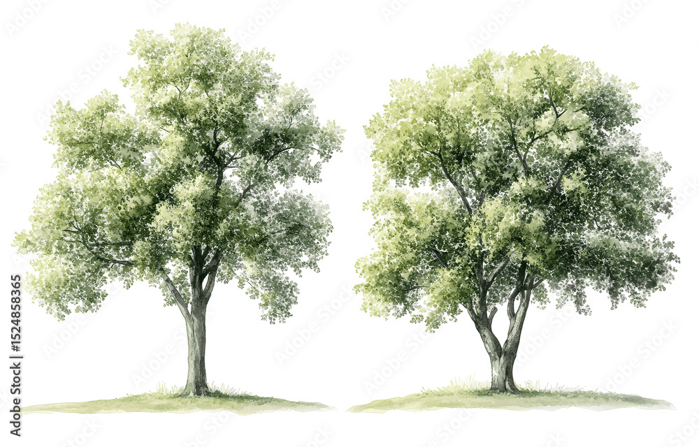 Fototapeta premium Elegant Tree Illustrations on PNG Transparency Background for Nature Lovers and Designers