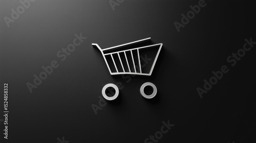 Shopping cart icon displayed on a dark background emphasizing online shopping trends