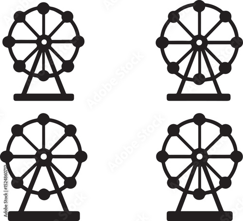 Ferris wheel icons set isolated vector illustration