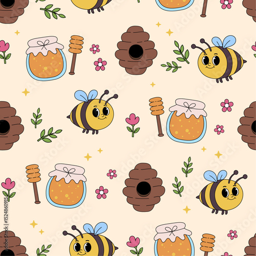 Bee and Honey Pattern