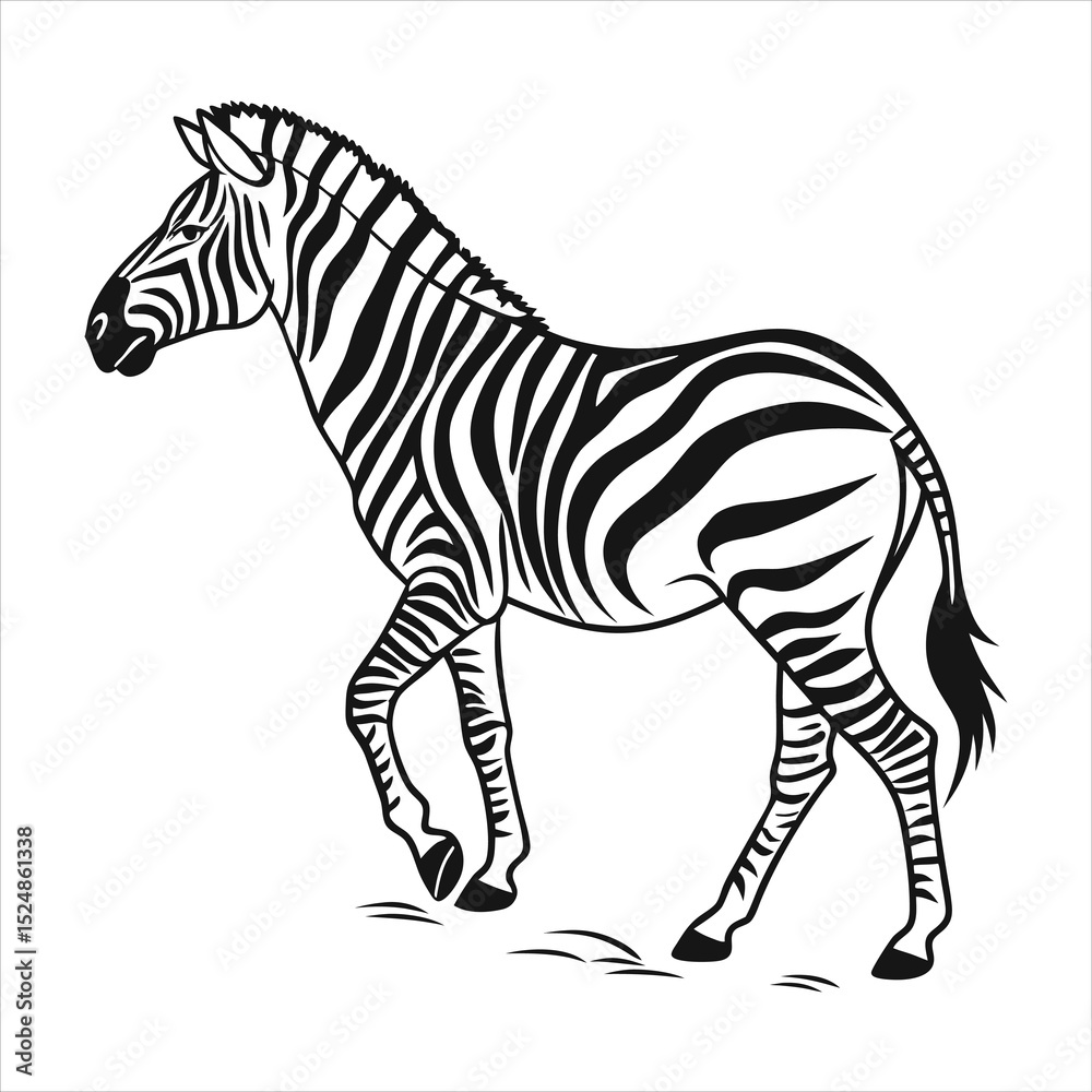 Obraz premium silhouette zebra on white background