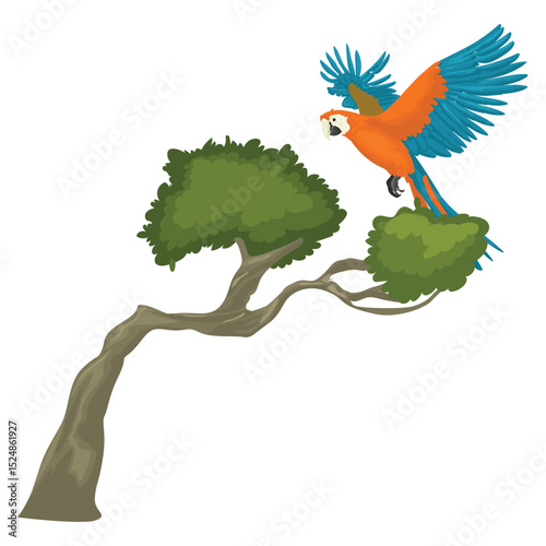 macaws perched in the trees