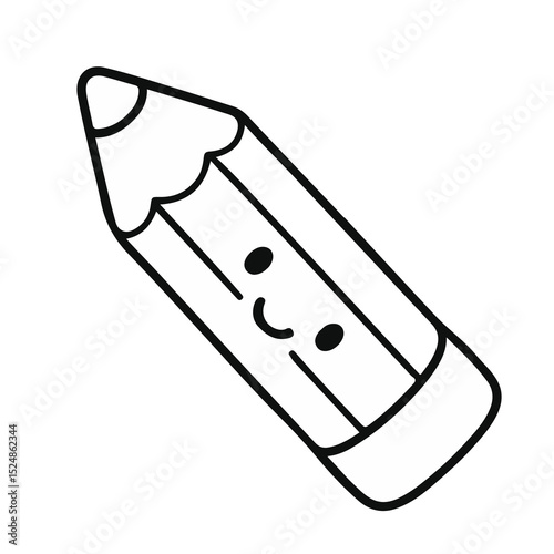 Cute School Supplies Clipart Set | Kawaii Style Line Art for Teachers
