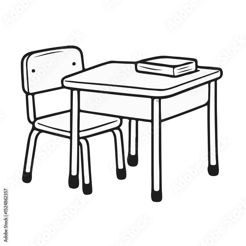 Cute School Supplies Clipart Set | Kawaii Style Line Art for Teachers
