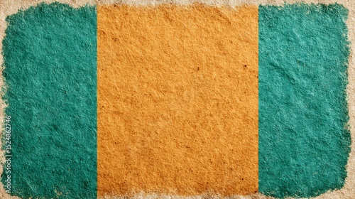 Textured tricolor background featuring shades of teal and orange with a distressed vintage aesthetic
