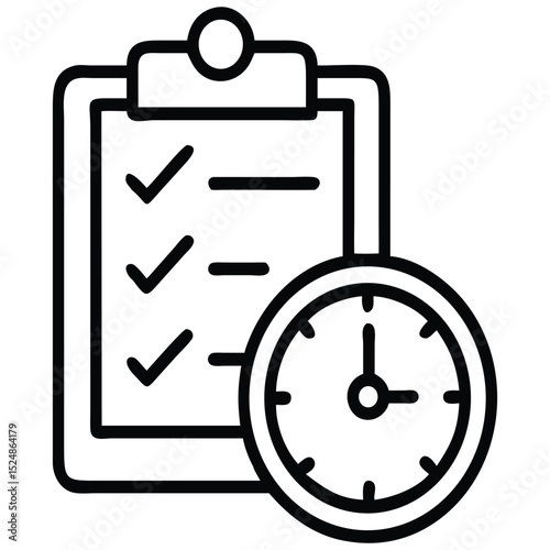 Task list with check marks next to clock indicating time management