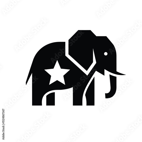 Republican elephant logo with star icon