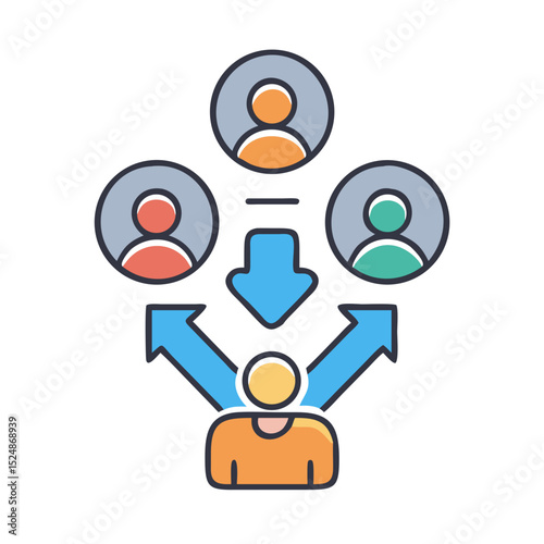 Business strategy & Customer Segmentation icons  Sales department, salesperson, prospect, conversion, sales report, marketing, sale funnel, lead generation, sales pitch and Solid, line vector icons 